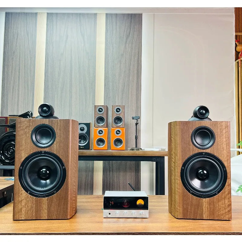 KYYSLB Nautilus 6 Inch Speaker T-63 80-120W Three-way Frequency Bookshelf Box Combination Speakers