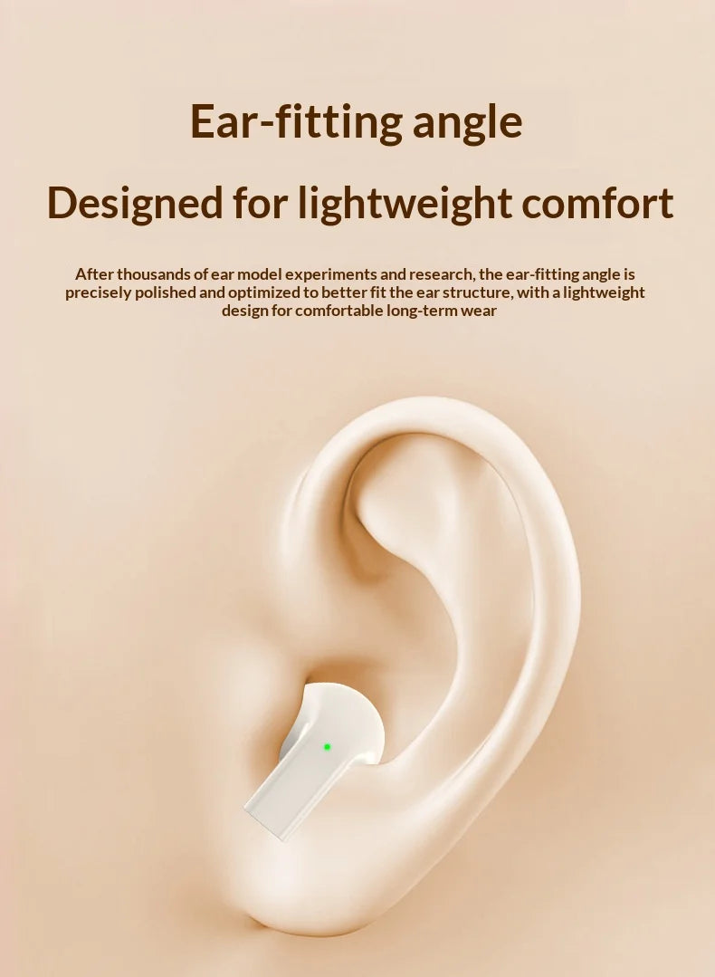One Pair Wireless Earbuds Boasting Sleek Semi-in-ear Design Endurance Battery Display Bluetooth 5.3 Headphones for Active