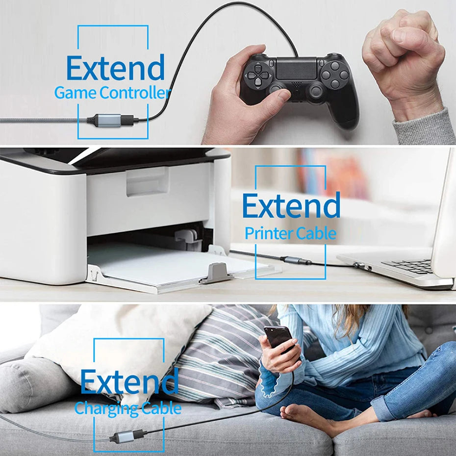Gold plated High quality USB Extension Cable Type A Male to FeMale USB 3.0 Extender For Hard Disk Flash drive TV USB3.0 2M 3M 5M