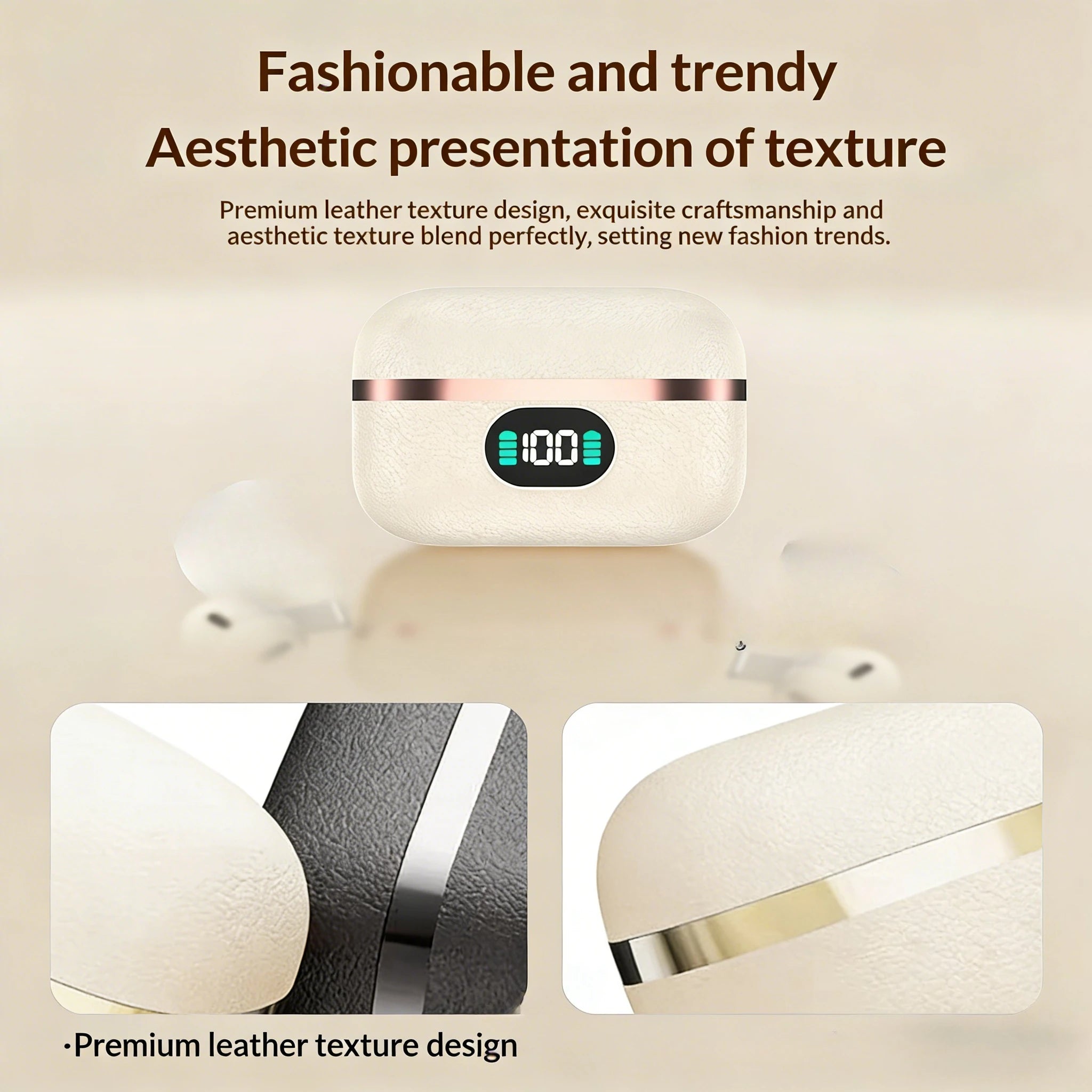 One Pair Wireless Earbuds Boasting Sleek Semi-in-ear Design Endurance Battery Display Bluetooth 5.3 Headphones for Active
