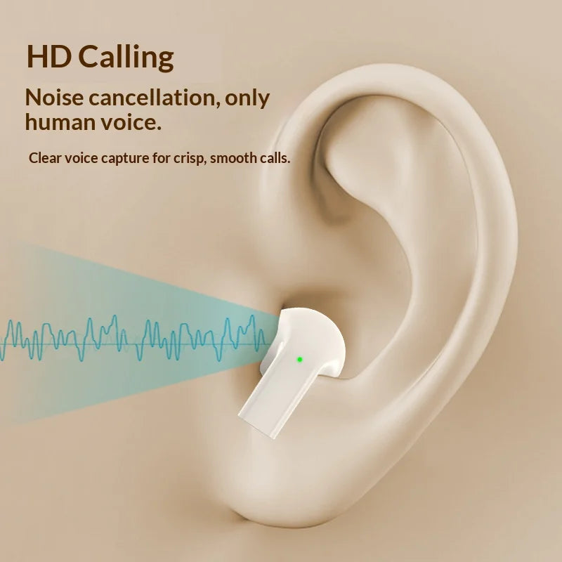 One Pair Wireless Earbuds Boasting Sleek Semi-in-ear Design Endurance Battery Display Bluetooth 5.3 Headphones for Active