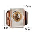 Home Office Gradient Amber Roman Numerals Crystal Clock Desktop Clock Living Room Bedroom Aesthetic Table Decoration Accessories