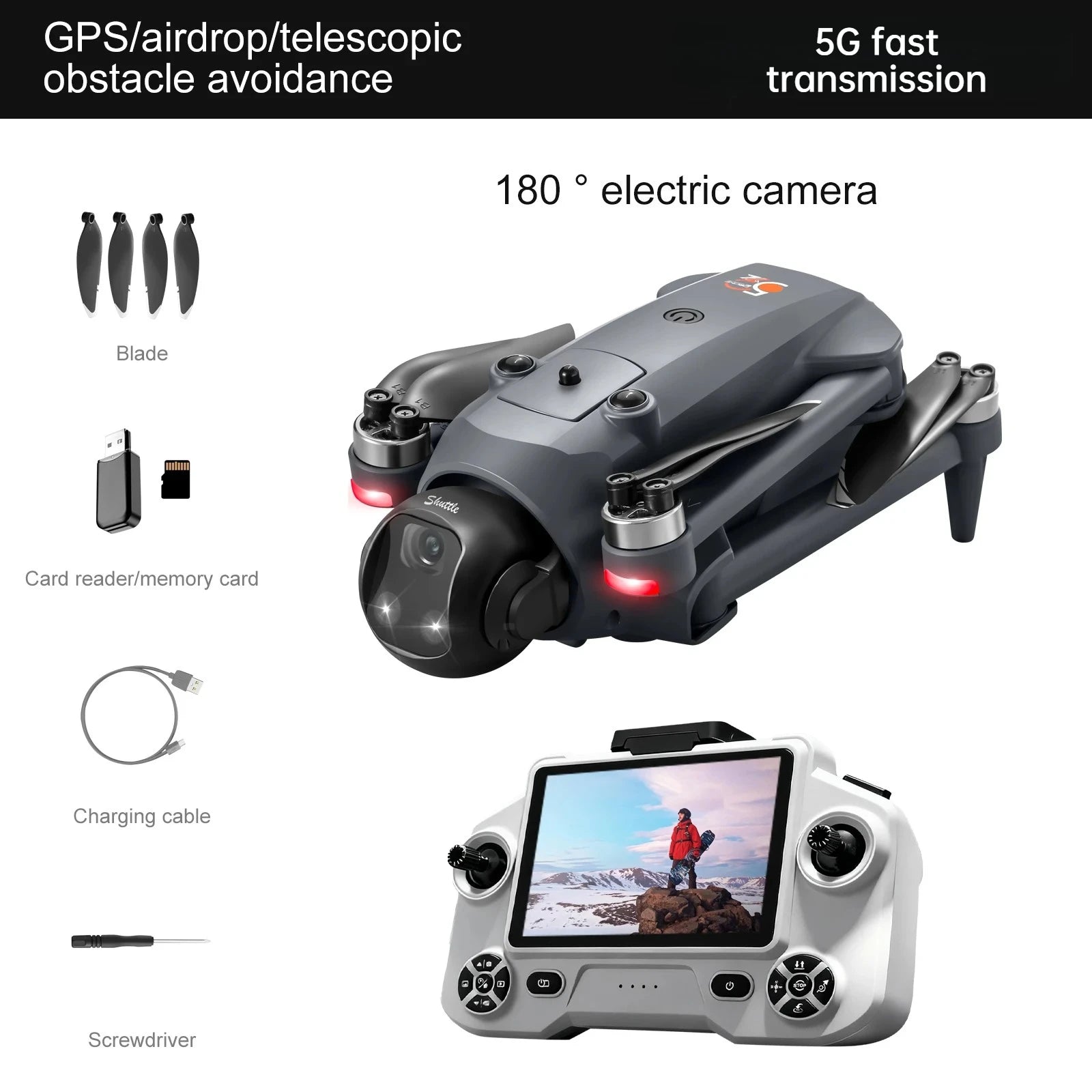 2026 YL059 GPS Drone Gimbal HD Camera 5G WIFI Large Screen Remote  20min Flight Professional Foldable Brushless RC Quadcopter