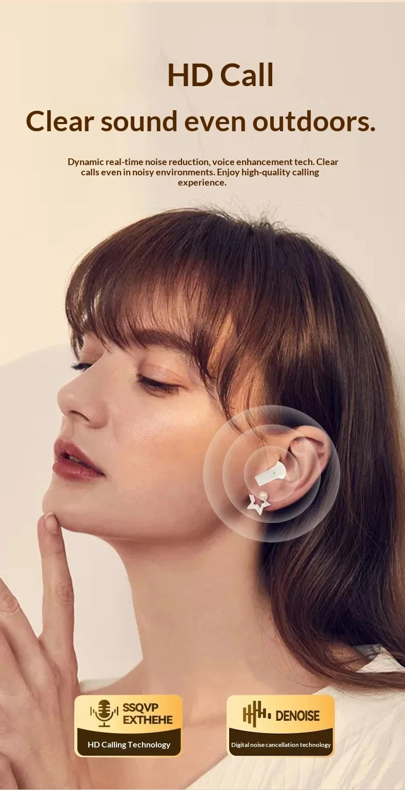One Pair Wireless Earbuds Boasting Sleek Semi-in-ear Design Endurance Battery Display Bluetooth 5.3 Headphones for Active