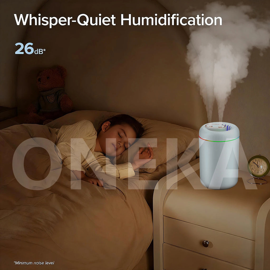 3.5L Large Desktop Air Humidifier USB Double Mist Maker RGB Light Household Mute Hydrating Christmas Gift Idea