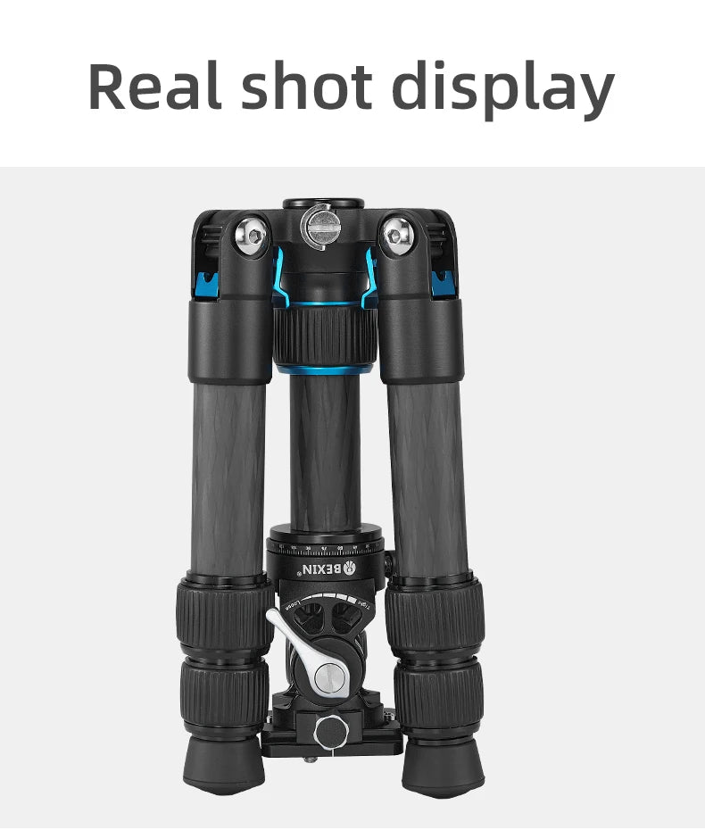 BEXIN Carbon Fiber Mini Tripod Extendable Feet Lightweight Compact Desktop Tripod for DSLR Camera Phone Magic Arm Accessories
