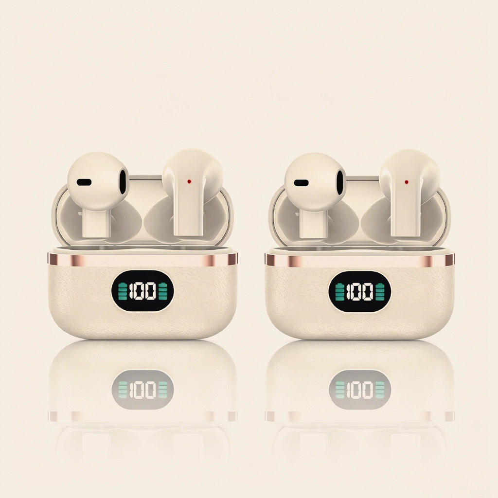 One Pair Wireless Earbuds Boasting Sleek Semi-in-ear Design Endurance Battery Display Bluetooth 5.3 Headphones for Active